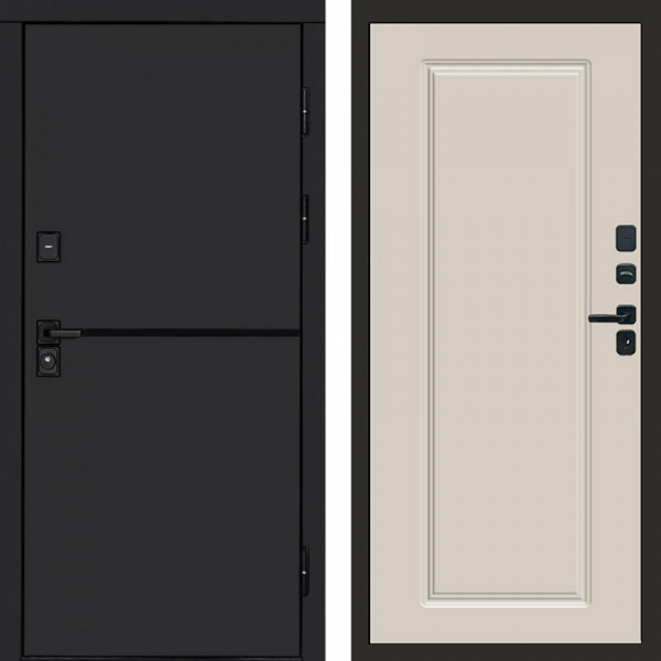 Входная дверь Termo-Door Тренд Black - Гранд Слоновая кость