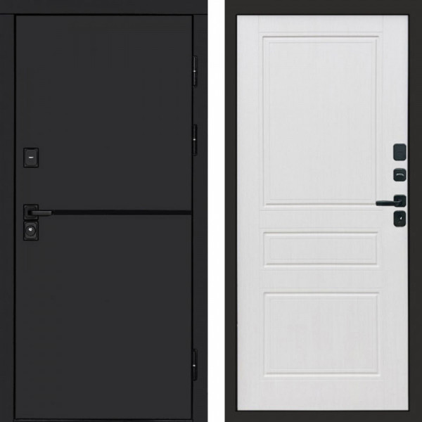 Входная дверь Termo-Door Тренд Black - Классика белое дерево