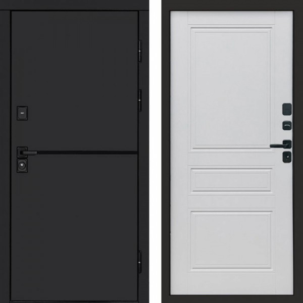 Входная дверь Termo-Door Тренд Black - Классика белый матовый