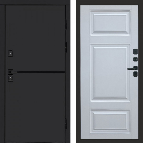 Входная дверь Termo-Door Тренд Black - Лион Белый софт
