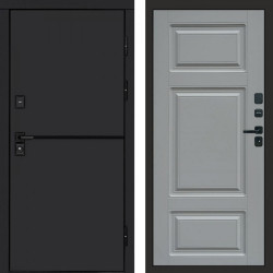 Входная дверь Termo-Door Тренд Black - Лион Grey софт