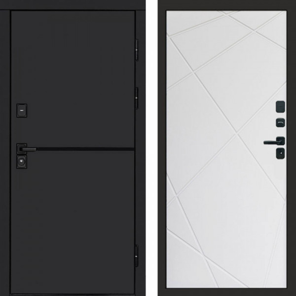 Входная дверь Termo-Door Тренд Black - Лучи белый