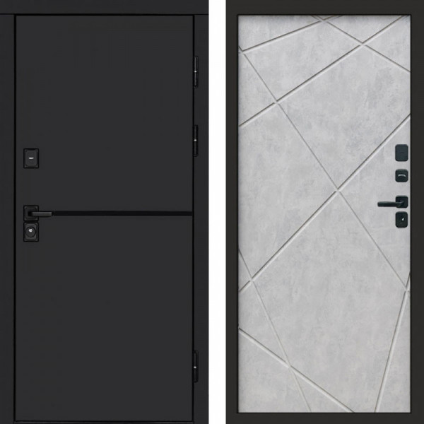 Входная дверь Termo-Door Тренд Black - Лучи бетон светлый