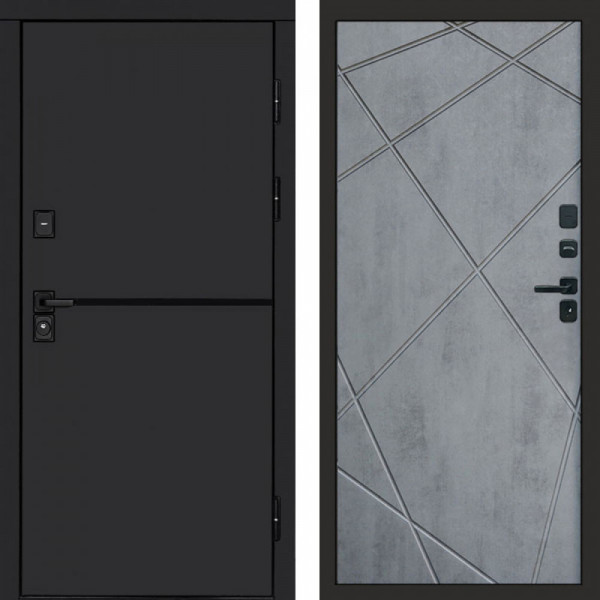 Входная дверь Termo-Door Тренд Black - Лучи бетон темный