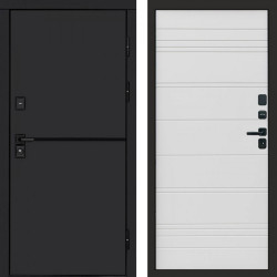 Входная дверь Termo-Door Тренд Black - Лучи White line
