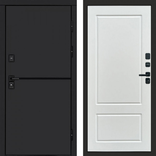 Входная дверь Termo-Door Тренд Black - Марсель Белый софт