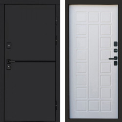 Входная дверь Termo-Door Тренд Black - Престиж белое дерево