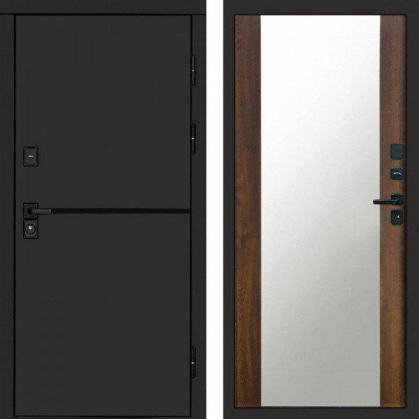 Входная дверь Termo-Door Тренд Black - Зеркало дуб