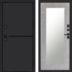 Входная дверь Termo-Door Тренд Black - Зеркало Триумф бетон светлый