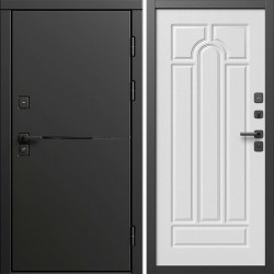 Входная дверь Termo-Door Тренд Блэк - Арка белое дерево