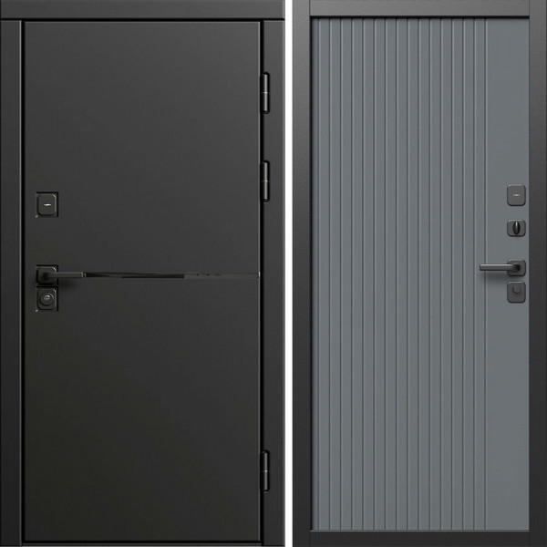 Входная дверь Termo-Door Тренд Блэк - Флэт Grey софт