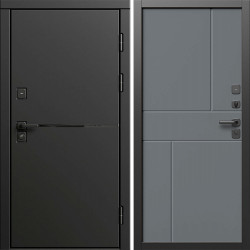 Входная дверь Termo-Door Тренд Блэк - Горизонт Grey софт