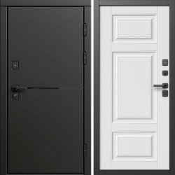 Входная дверь Termo-Door Тренд Блэк - Лион Белый софт