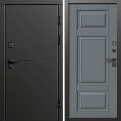 Входная дверь Termo-Door Тренд Блэк - Лион Grey софт