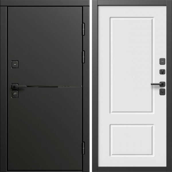 Входная дверь Termo-Door Тренд Блэк - Марсель Белый софт