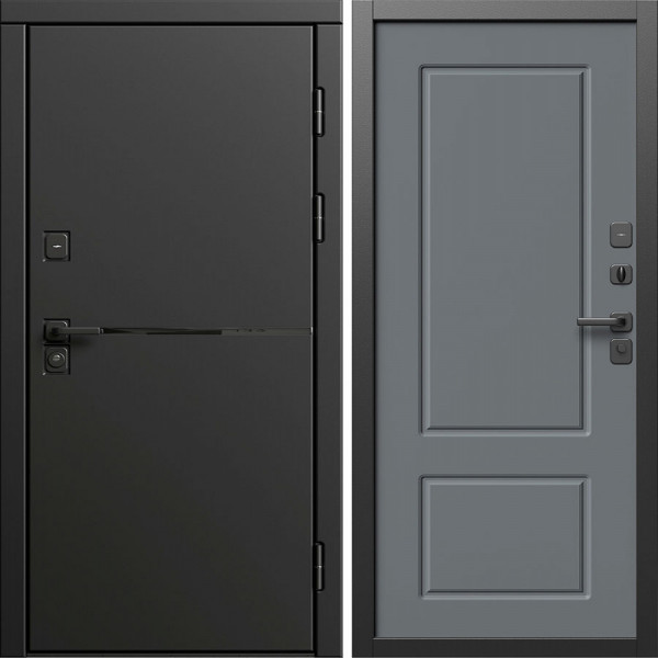 Входная дверь Termo-Door Тренд Блэк - Марсель Grey софт