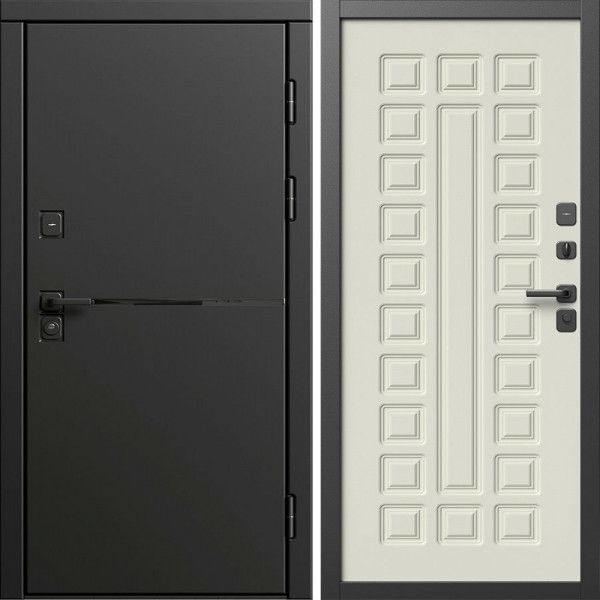 Входная дверь Termo-Door Тренд Блэк - Престиж бежевый матовый