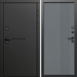 Входная дверь Termo-Door Тренд Блэк - Страйп Грей Софт