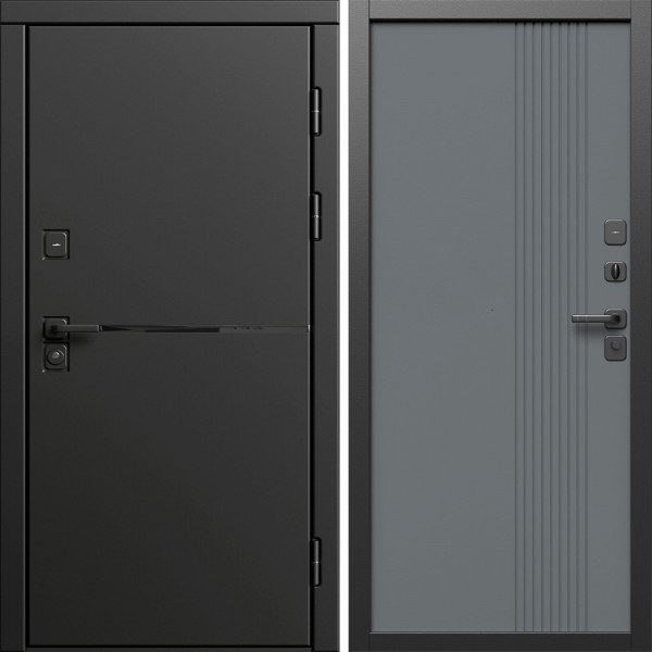 Входная дверь Termo-Door Тренд Блэк - Страйп Грей Софт