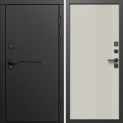 Входная дверь Termo-Door Тренд Блэк - Страйп Слоновая Кость