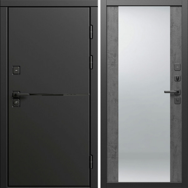 Входная дверь Termo-Door Тренд Блэк - Зеркало бетон темный