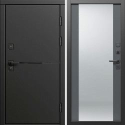 Входная дверь Termo-Door Тренд Блэк - Зеркало Grey Софт