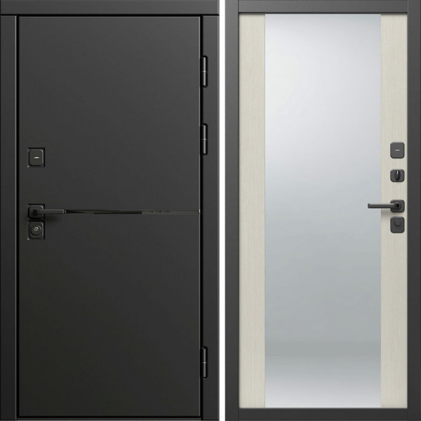 Входная дверь Termo-Door Тренд Блэк - Зеркало лиственница