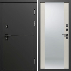 Входная дверь Termo-Door Тренд Блэк - Зеркало Слоновая кость