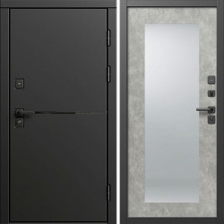 Входная дверь Termo-Door Тренд Блэк - Зеркало Триумф бетон светлый