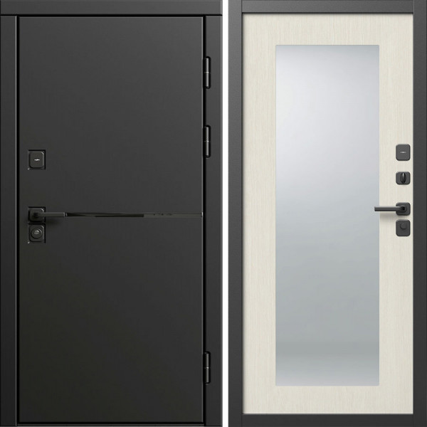 Входная дверь Termo-Door Тренд Блэк - Зеркало Триумф лиственница