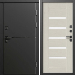 Входная дверь Termo-Door Тренд Блэк - Зеркало Триумф Царга лиственница 4500 / 5500