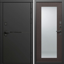 Входная дверь Termo-Door Тренд Блэк - Зеркало Триумф венге