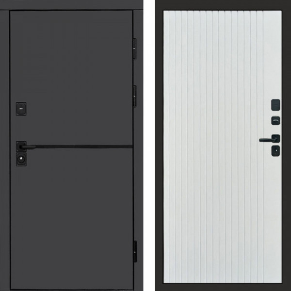 Входная дверь Termo-Door Тренд Графит - Flat Белый софт