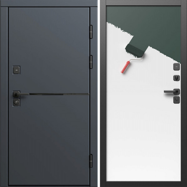 Входная дверь Termo-Door Тренд Графит - Гладкая Панель Под Покраску (грунт)