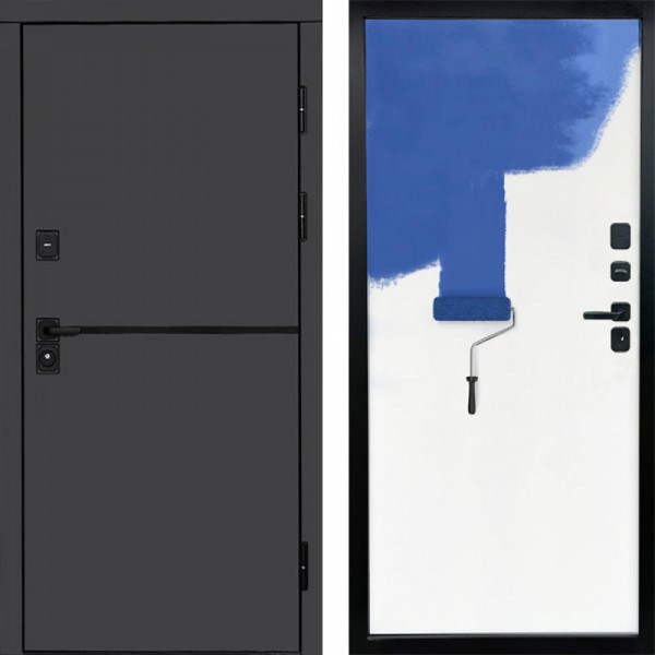 Входная дверь Termo-Door Тренд Графит - Гладкая Панель Под Покраску Под покраску (грунт)