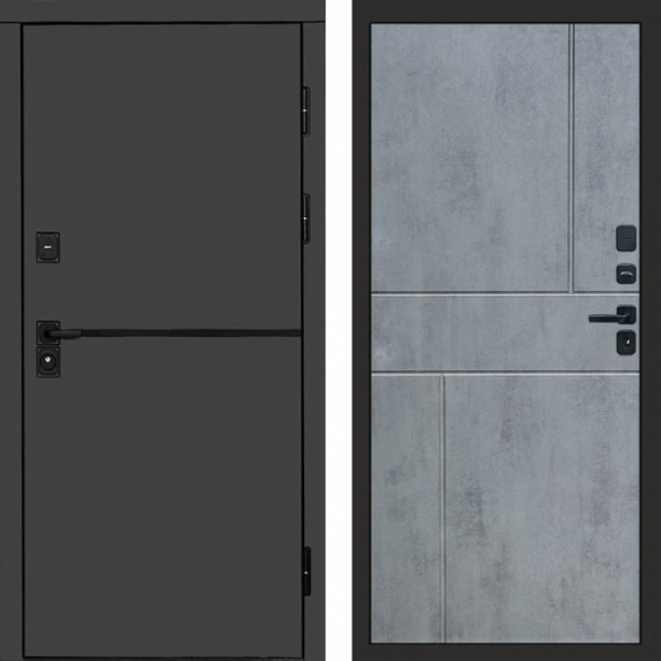 Входная дверь Termo-Door Тренд Графит - Горизонт бетон темный