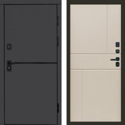 Входная дверь Termo-Door Тренд Графит - Горизонт Слоновая кость