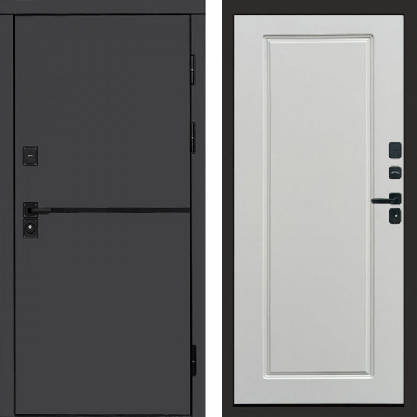 Входная дверь Termo-Door Тренд Графит - Гранд Белый софт