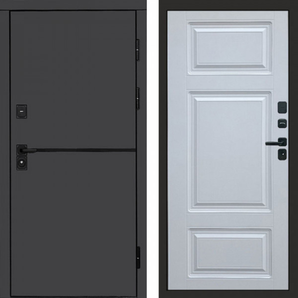 Входная дверь Termo-Door Тренд Графит - Лион Белый софт