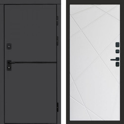 Входная дверь Termo-Door Тренд Графит - Лучи белый