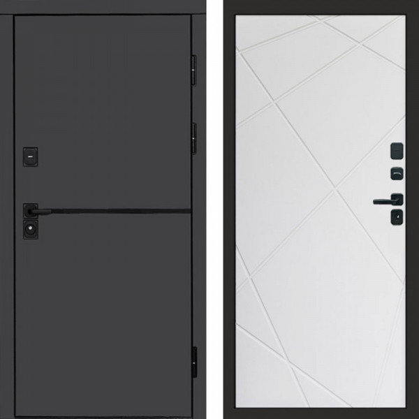 Входная дверь Termo-Door Тренд Графит - Лучи белый