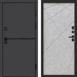 Входная дверь Termo-Door Тренд Графит - Лучи бетон светлый