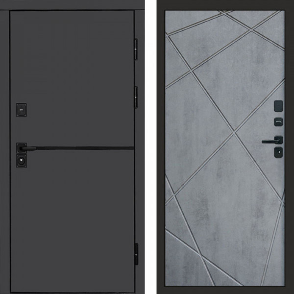 Входная дверь Termo-Door Тренд Графит - Лучи бетон темный
