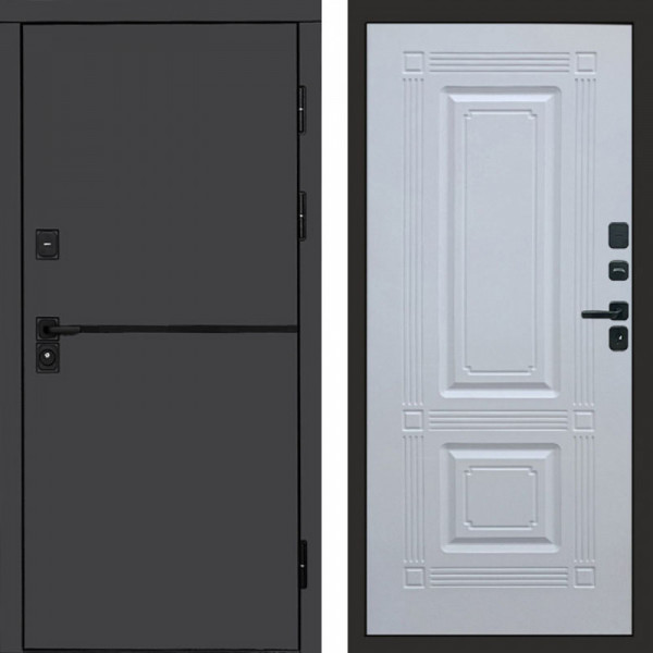 Входная дверь Termo-Door Тренд Графит - Мадрид Белый софт