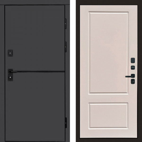 Входная дверь Termo-Door Тренд Графит - Марсель Слоновая кость