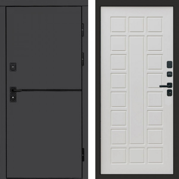 Входная дверь Termo-Door Тренд Графит - Престиж бежевый матовый