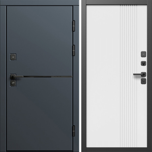 Входная дверь Termo-Door Тренд Графит - Страйп Белый Софт