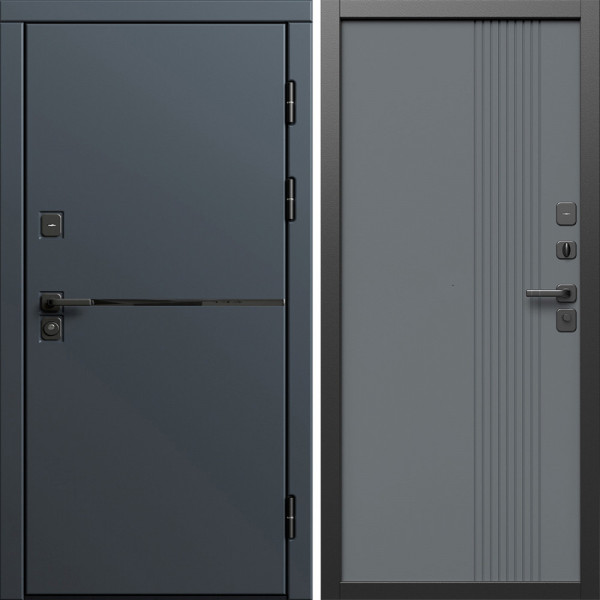 Входная дверь Termo-Door Тренд Графит - Страйп Грей Софт