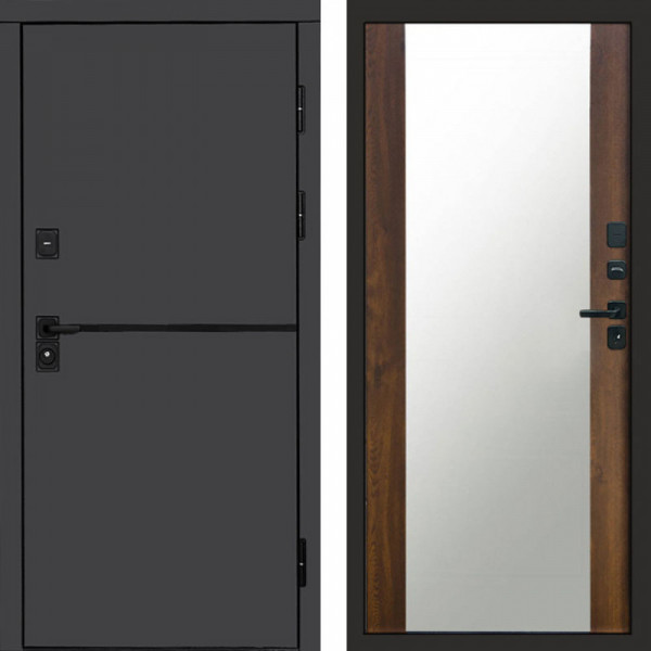 Входная дверь Termo-Door Тренд Графит - Зеркало дуб