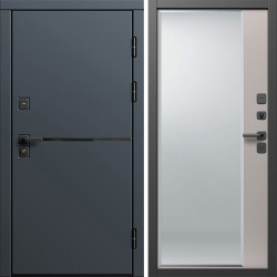Входная дверь Termo-Door Тренд Графит - Зеркало Фацет Капучино